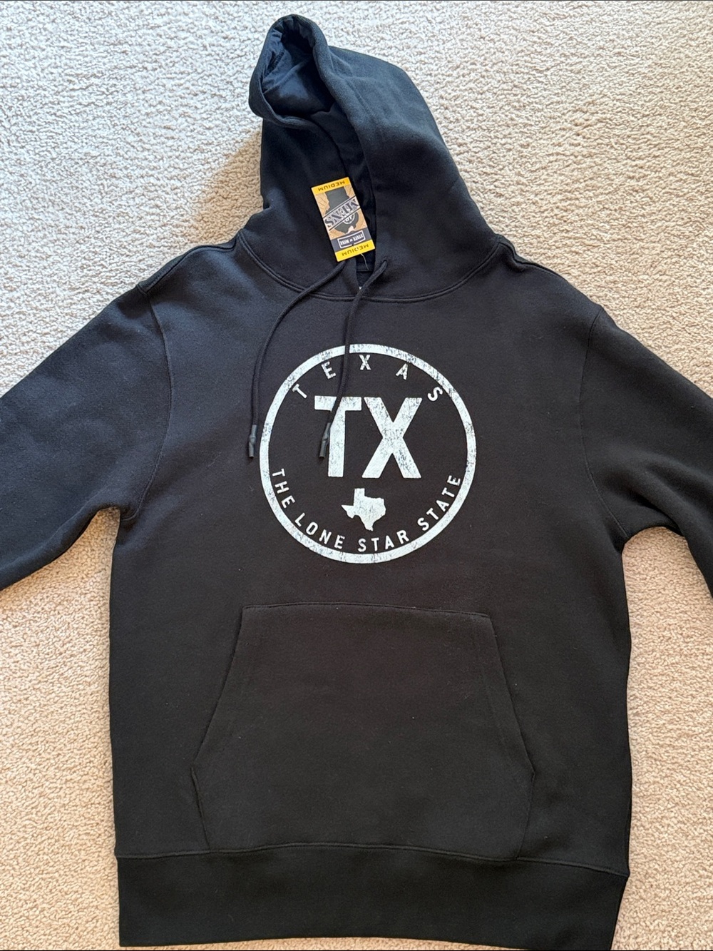 State of Mind Black Hoodie with White TX Circle Logo